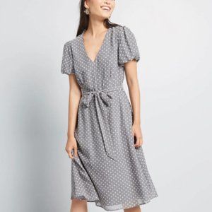 Modcloth Gray Bordeaux Afterglow A-Line Dress XS